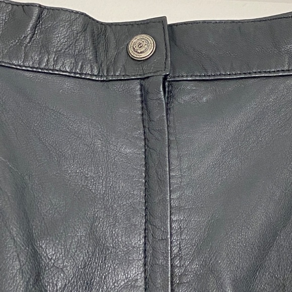 Compagnie Internationale Express Black Leather Skirt Above Knee Womens Size 9/10 - Picture 4 of 9